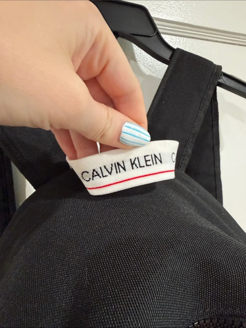 Calvin Klein Black Canvas 'CK Everyone' Backpack with Leather Trim